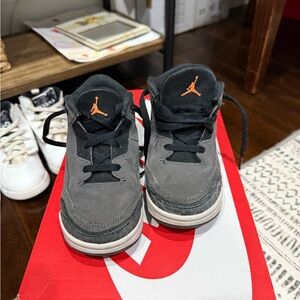 Jordan Kids' Gray and Orange Sneakers